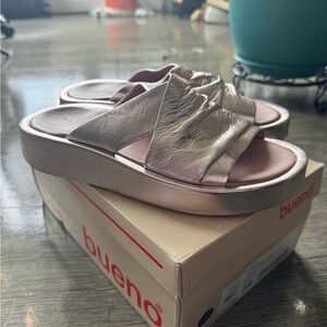 Free People Rose Gold Slide Sandals